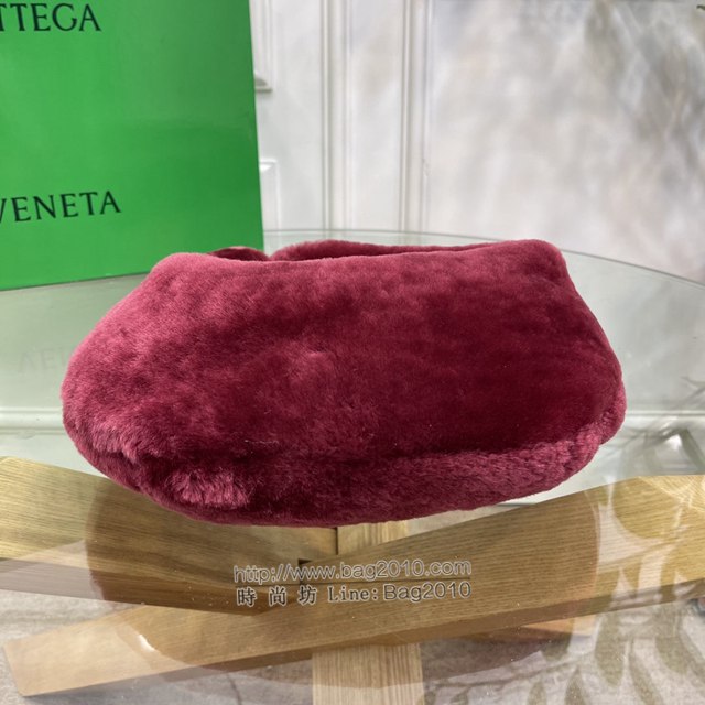 Bottega veneta高端女包 98080天鵝絨 寶緹嘉Jodie經典打結圓形hobo包 BV天鵝絨皮毛新款女包  gxz1389